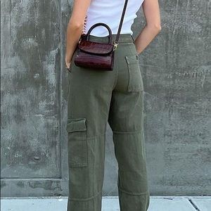 Army Green Straight Leg Cargo Pant